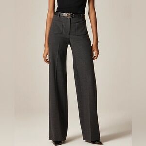 J.CREW Carolina Wide Leg Pants 8P in Gray Carreman Fabric